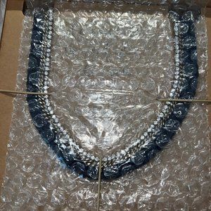 NIB Chloe + Isabel Navy Braided Crystal Collar Necklace